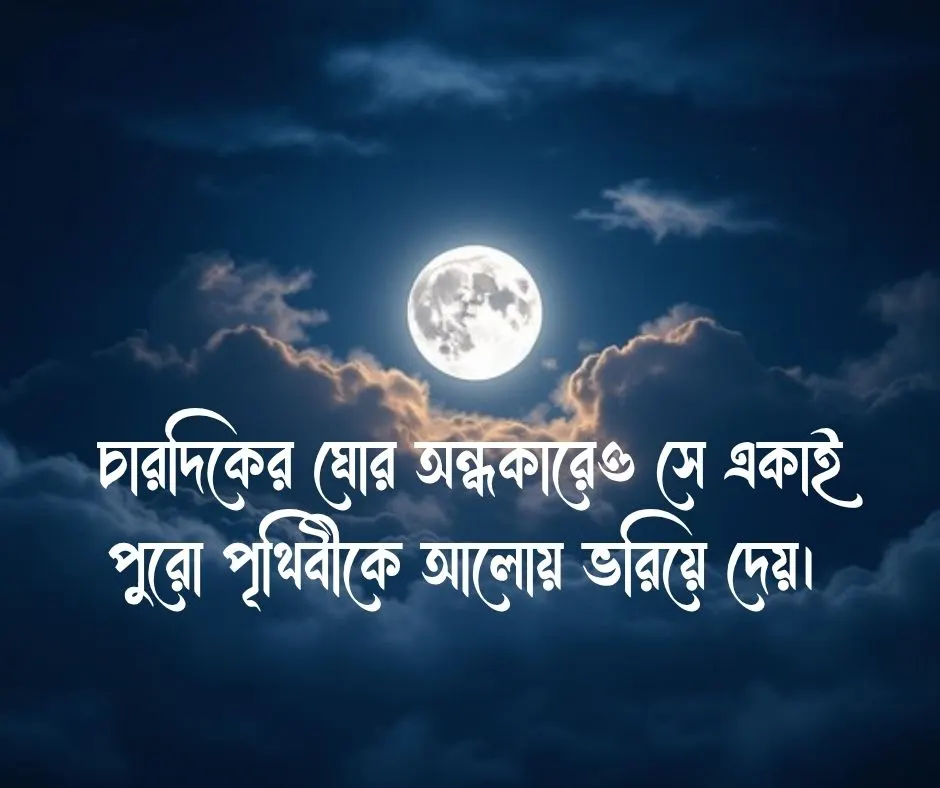 রাতের চাঁদ নিয়ে ক্যাপশন