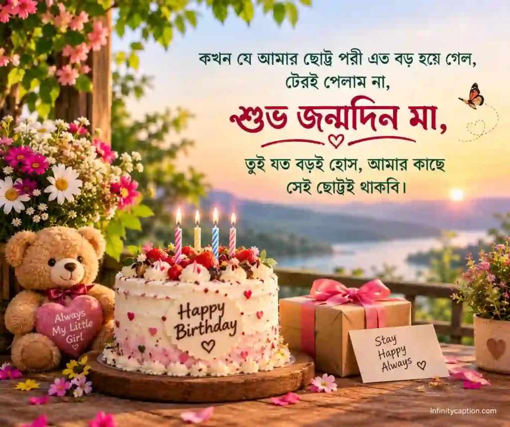 মেয়ের জন্মদিনের শুভেচ্ছা জানিয়ে ফেসবুকে স্ট্যাটাস